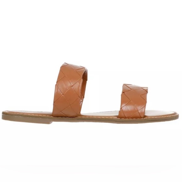 Rock & Candy Women's Double Band Flat Slide Sandals - Picture 2 of 3